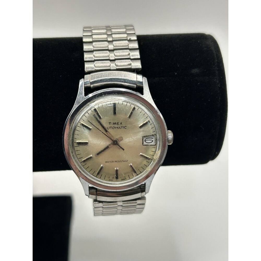 Vintage Timex Automatic Date Watch Stainless Stee… - image 1